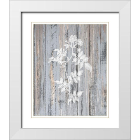 Botanical Wood 1 White Modern Wood Framed Art Print with Double Matting by Kimberly, Allen