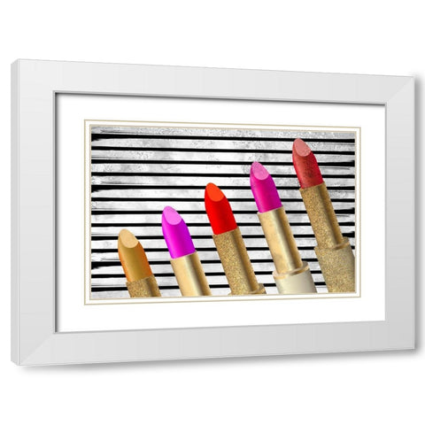 Shades White Modern Wood Framed Art Print with Double Matting by Kimberly, Allen