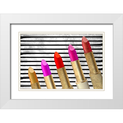 Shades White Modern Wood Framed Art Print with Double Matting by Kimberly, Allen