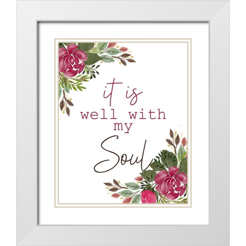 My Soul White Modern Wood Framed Art Print with Double Matting by Kimberly, Allen