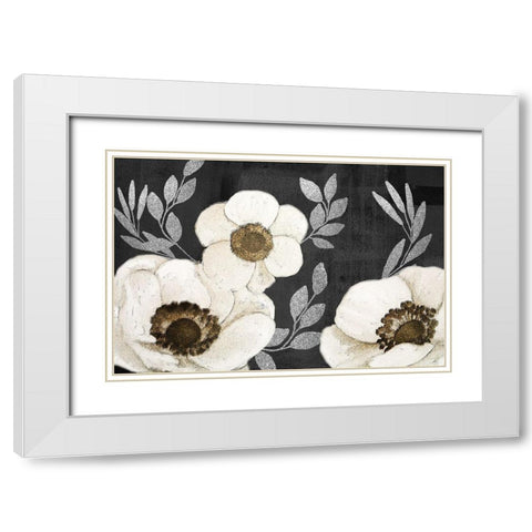 Gilded Anemones White Modern Wood Framed Art Print with Double Matting by Kimberly, Allen