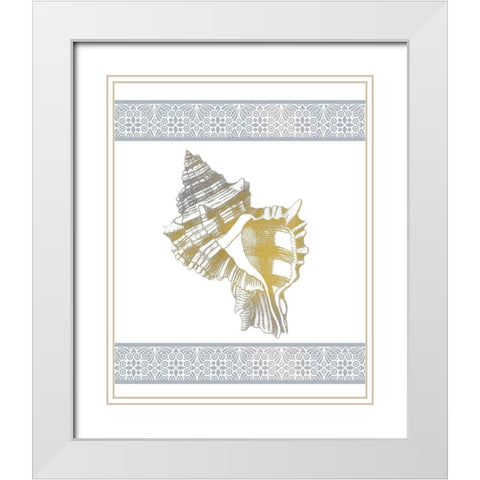 Azure Coastal 2 White Modern Wood Framed Art Print with Double Matting by Kimberly, Allen