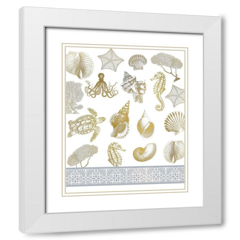 Azure Coastal 3 White Modern Wood Framed Art Print with Double Matting by Kimberly, Allen
