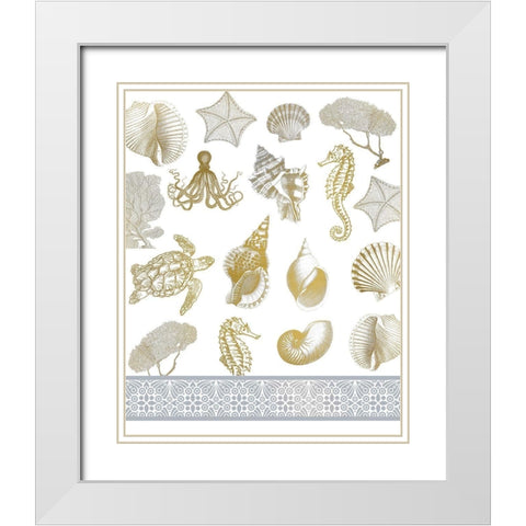 Azure Coastal 3 White Modern Wood Framed Art Print with Double Matting by Kimberly, Allen