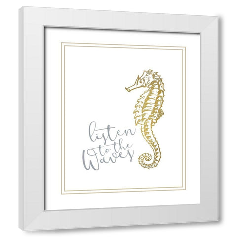 Azure Coastal 4 White Modern Wood Framed Art Print with Double Matting by Kimberly, Allen