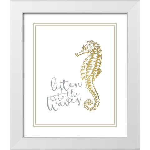 Azure Coastal 4 White Modern Wood Framed Art Print with Double Matting by Kimberly, Allen