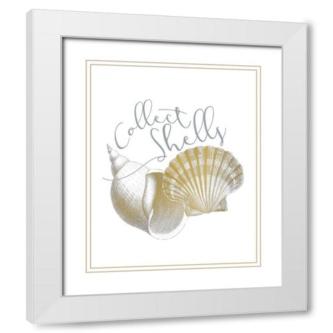 Azure Coastal 5 White Modern Wood Framed Art Print with Double Matting by Kimberly, Allen
