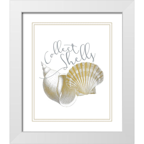 Azure Coastal 5 White Modern Wood Framed Art Print with Double Matting by Kimberly, Allen