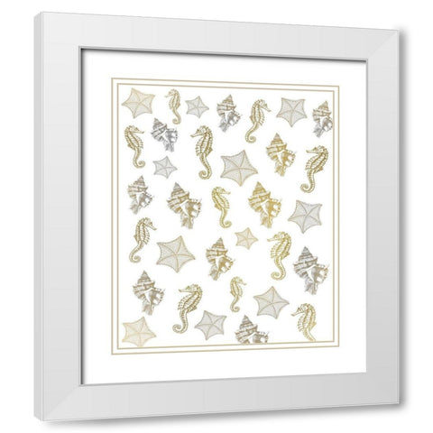 Azure Coastal 6 White Modern Wood Framed Art Print with Double Matting by Kimberly, Allen