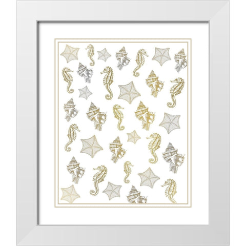 Azure Coastal 6 White Modern Wood Framed Art Print with Double Matting by Kimberly, Allen