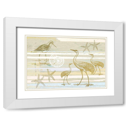 Coastal Sands White Modern Wood Framed Art Print with Double Matting by Kimberly, Allen