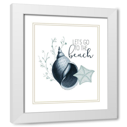 Sea Blues 5 White Modern Wood Framed Art Print with Double Matting by Kimberly, Allen