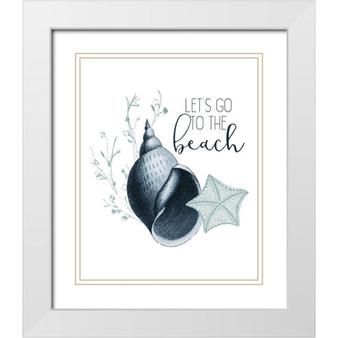 Sea Blues 5 White Modern Wood Framed Art Print with Double Matting by Kimberly, Allen