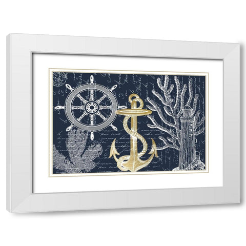 Sea Letters White Modern Wood Framed Art Print with Double Matting by Kimberly, Allen