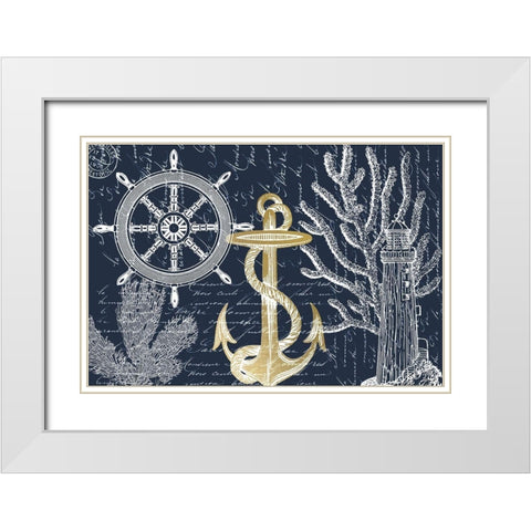 Sea Letters White Modern Wood Framed Art Print with Double Matting by Kimberly, Allen