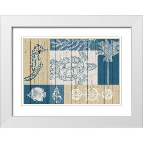Lets Sail White Modern Wood Framed Art Print with Double Matting by Kimberly, Allen