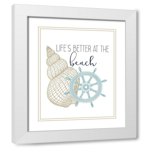 The Sea 3 White Modern Wood Framed Art Print with Double Matting by Kimberly, Allen
