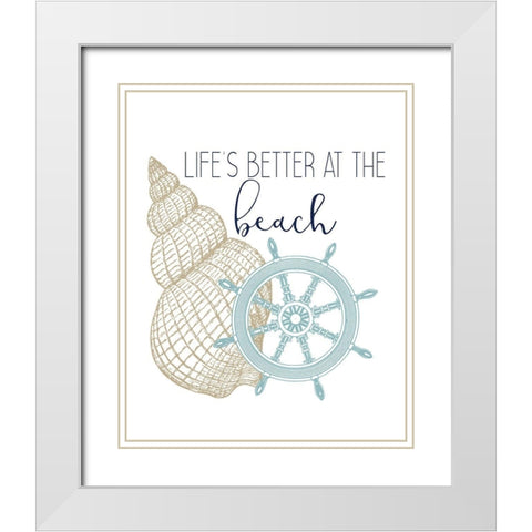 The Sea 3 White Modern Wood Framed Art Print with Double Matting by Kimberly, Allen