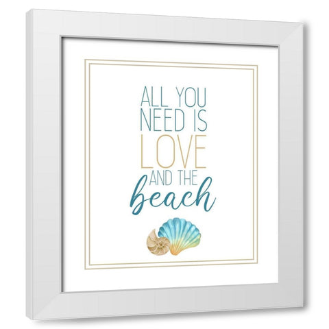 Seashore Shells 3 White Modern Wood Framed Art Print with Double Matting by Kimberly, Allen