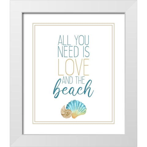 Seashore Shells 3 White Modern Wood Framed Art Print with Double Matting by Kimberly, Allen