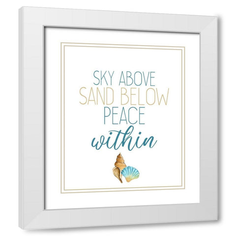 Seashore Shells 6 White Modern Wood Framed Art Print with Double Matting by Kimberly, Allen