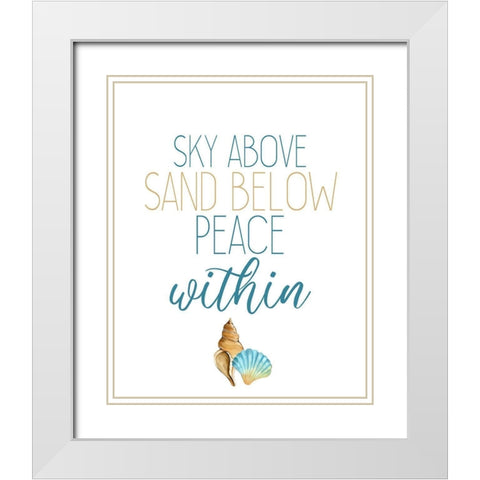 Seashore Shells 6 White Modern Wood Framed Art Print with Double Matting by Kimberly, Allen