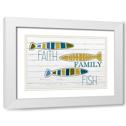 Faith and Fish White Modern Wood Framed Art Print with Double Matting by Kimberly, Allen