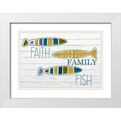 Faith and Fish White Modern Wood Framed Art Print with Double Matting by Kimberly, Allen