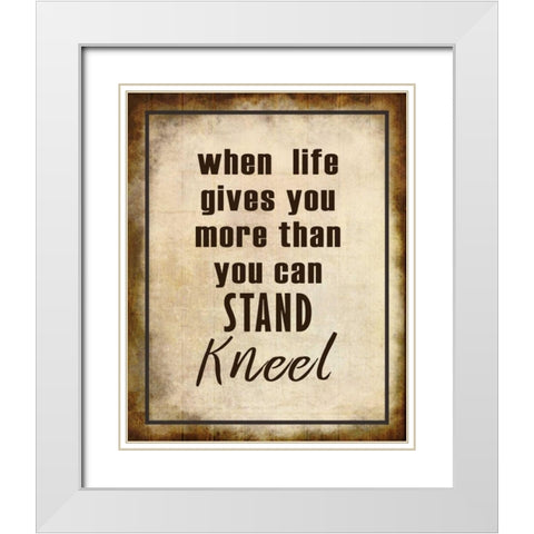 Kneel White Modern Wood Framed Art Print with Double Matting by Allen, Kimberly