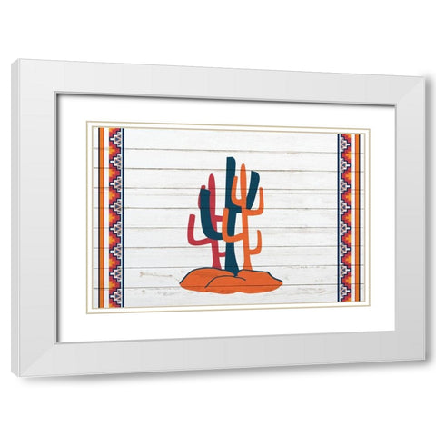 3 Cactus White Modern Wood Framed Art Print with Double Matting by Kimberly, Allen