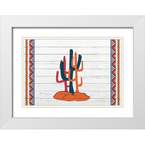 3 Cactus White Modern Wood Framed Art Print with Double Matting by Kimberly, Allen