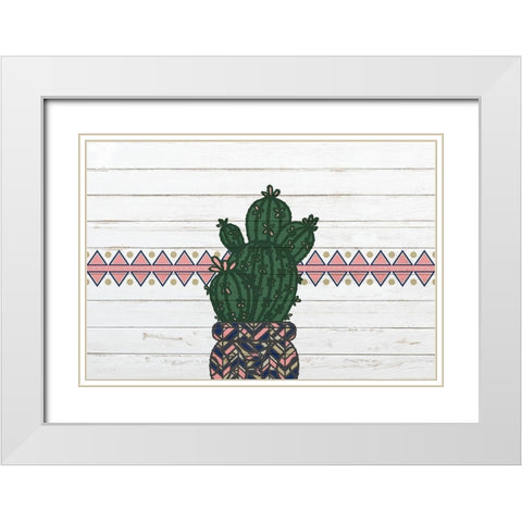 Cactus Love White Modern Wood Framed Art Print with Double Matting by Kimberly, Allen