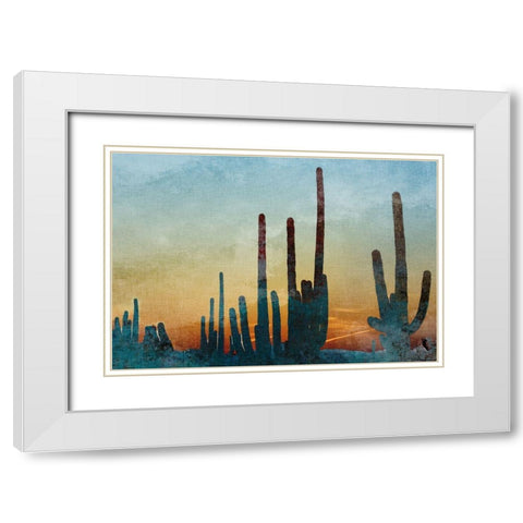 Saguaro Cactus White Modern Wood Framed Art Print with Double Matting by Kimberly, Allen
