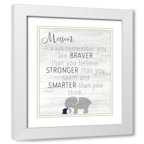 Always Remember Blue White Modern Wood Framed Art Print with Double Matting by Kimberly, Allen