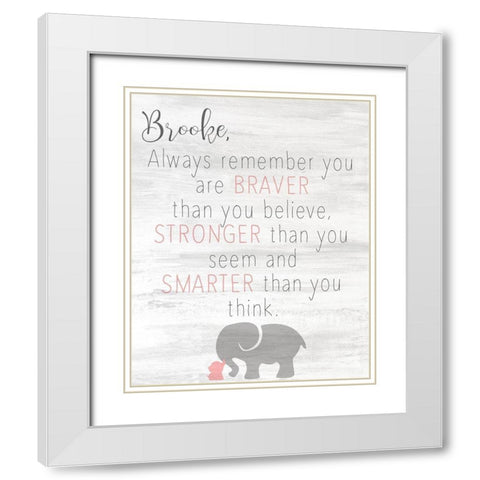 Always Remember Pink White Modern Wood Framed Art Print with Double Matting by Kimberly, Allen
