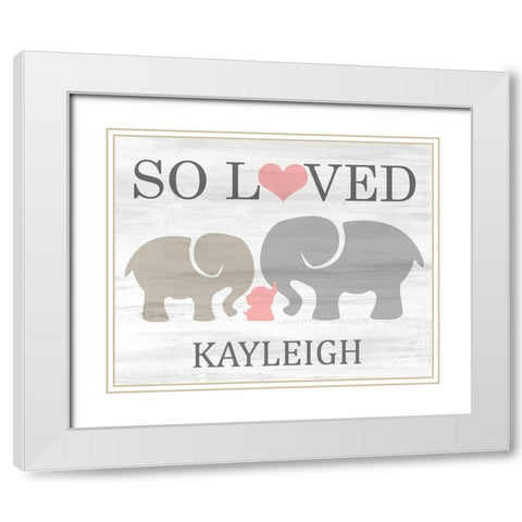 So Loved Pink White Modern Wood Framed Art Print with Double Matting by Kimberly, Allen
