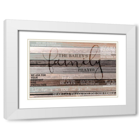 Family Prayer White Modern Wood Framed Art Print with Double Matting by Kimberly, Allen