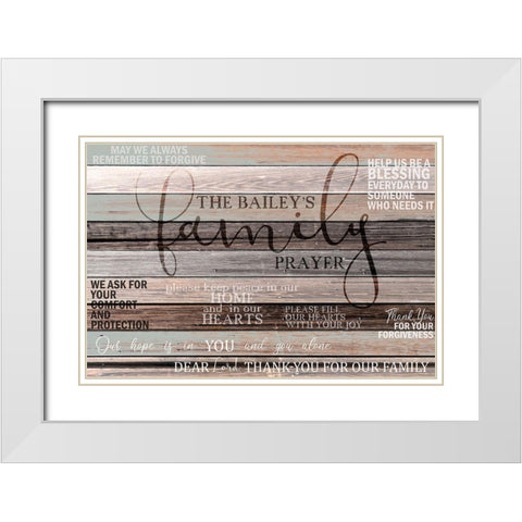 Family Prayer White Modern Wood Framed Art Print with Double Matting by Kimberly, Allen