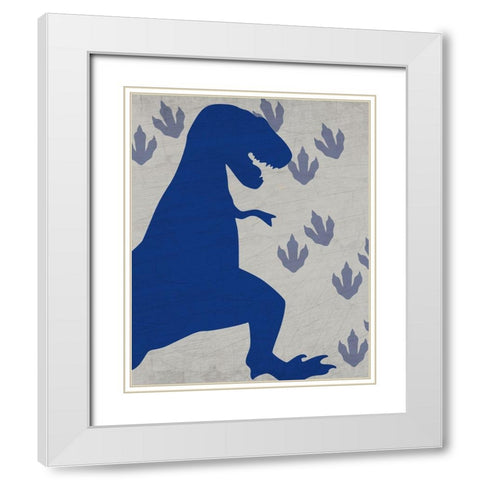 Rawr Tracks 1 White Modern Wood Framed Art Print with Double Matting by Kimberly, Allen