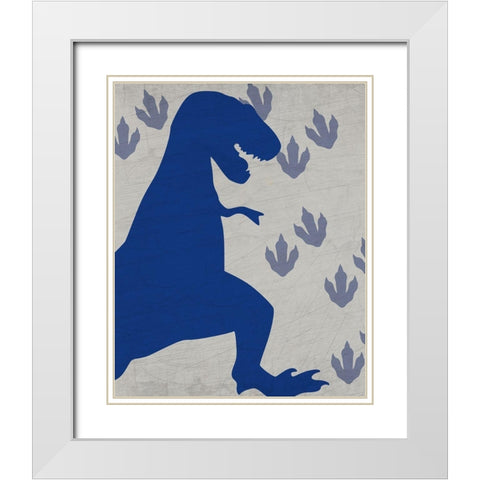 Rawr Tracks 1 White Modern Wood Framed Art Print with Double Matting by Kimberly, Allen