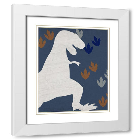 Rawr Tracks 1 v2 White Modern Wood Framed Art Print with Double Matting by Kimberly, Allen