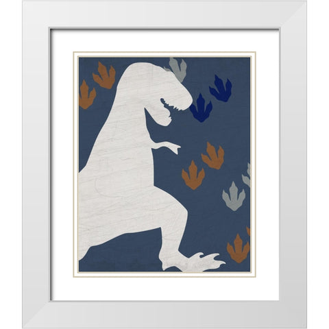 Rawr Tracks 1 v2 White Modern Wood Framed Art Print with Double Matting by Kimberly, Allen