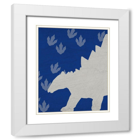 Rawr Tracks 2 White Modern Wood Framed Art Print with Double Matting by Kimberly, Allen