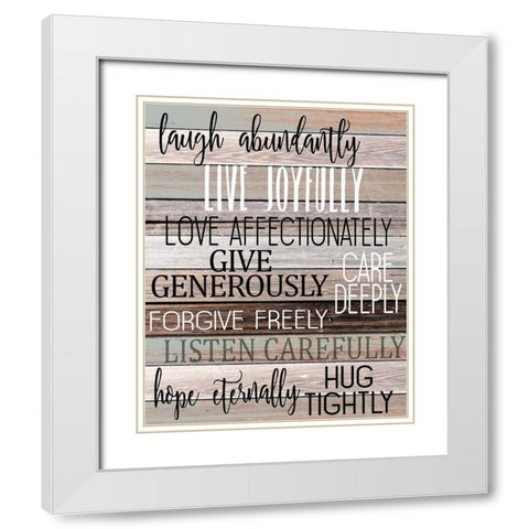 Laugh Abundantly White Modern Wood Framed Art Print with Double Matting by Kimberly, Allen