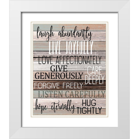 Laugh Abundantly White Modern Wood Framed Art Print with Double Matting by Kimberly, Allen