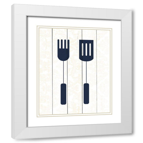 In the Kitchen 1 White Modern Wood Framed Art Print with Double Matting by Kimberly, Allen