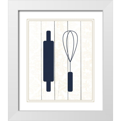 In the Kitchen 2 White Modern Wood Framed Art Print with Double Matting by Kimberly, Allen