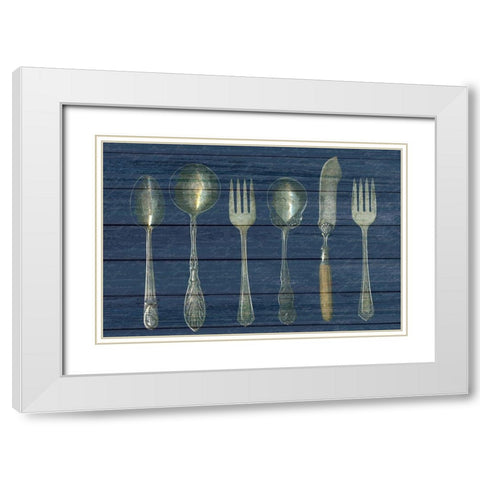 At the Table White Modern Wood Framed Art Print with Double Matting by Kimberly, Allen