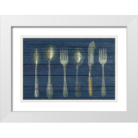 At the Table White Modern Wood Framed Art Print with Double Matting by Kimberly, Allen