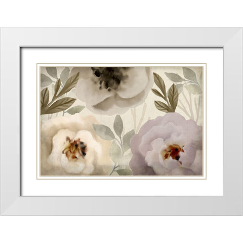 Simplicity Floral White Modern Wood Framed Art Print with Double Matting by Kimberly, Allen
